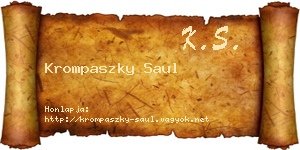 Krompaszky Saul névjegykártya